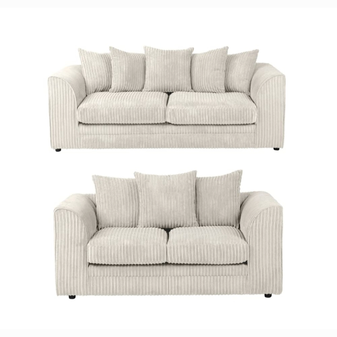 Cream Jumbo Cord Truro 3 + 2 Sofa Set