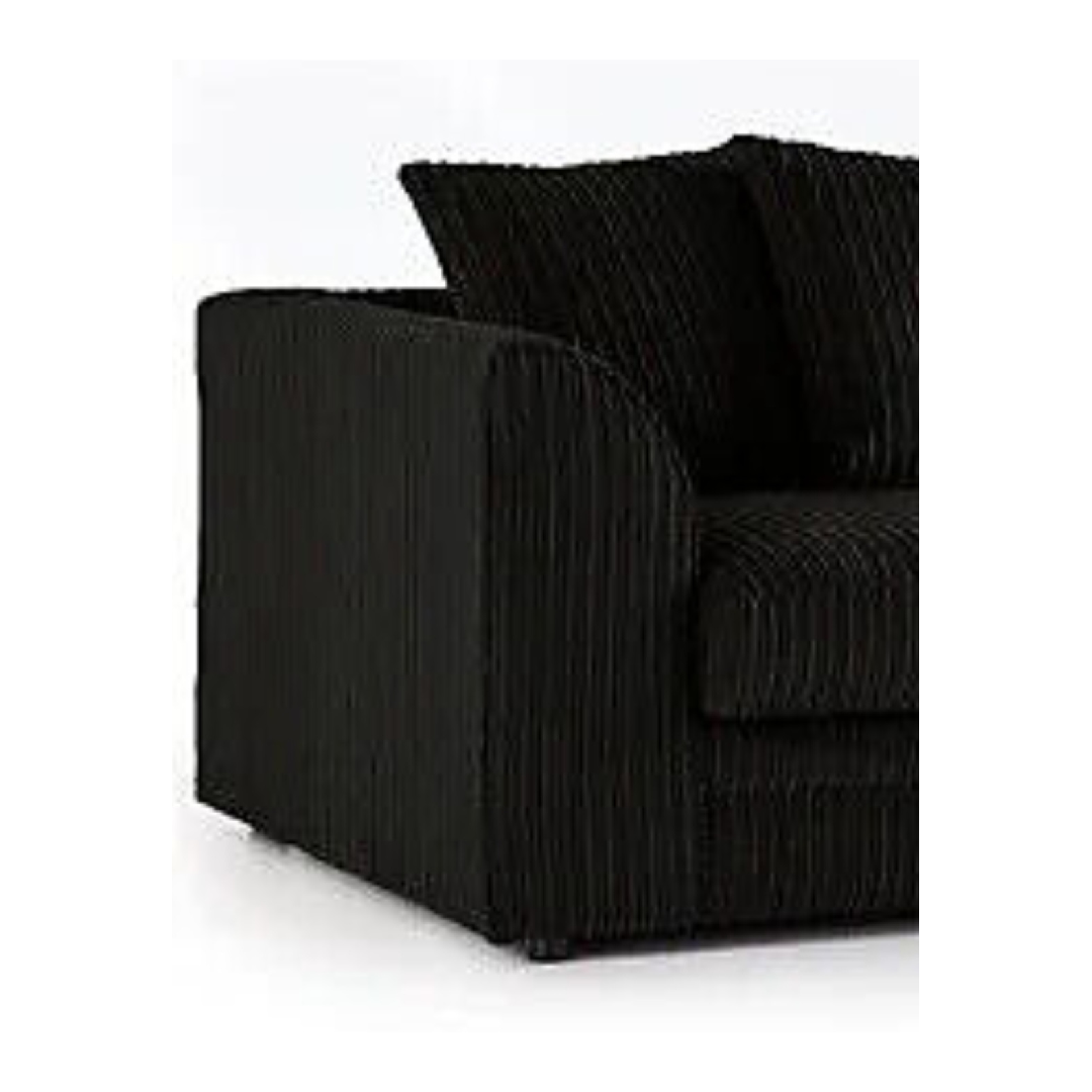 Black Jumbo Cord Truro 3 + 2 Sofa Set