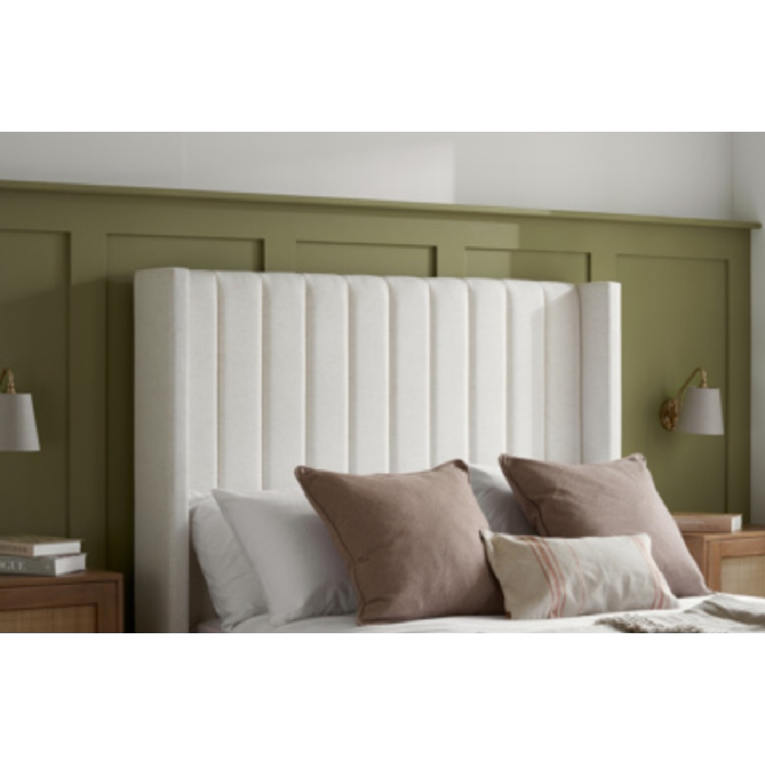 Cream Maisey Ottoman Double Bed + Sleep Happy 800 Pocket Memory Foam Double Mattress