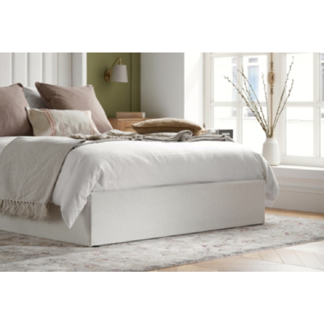Cream Maisey Ottoman Double Bed + Sleep Happy 800 Pocket Memory Foam Double Mattress