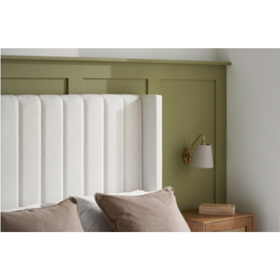 Cream Maisey Ottoman Double Bed + Sleep Happy 800 Pocket Memory Foam Double Mattress