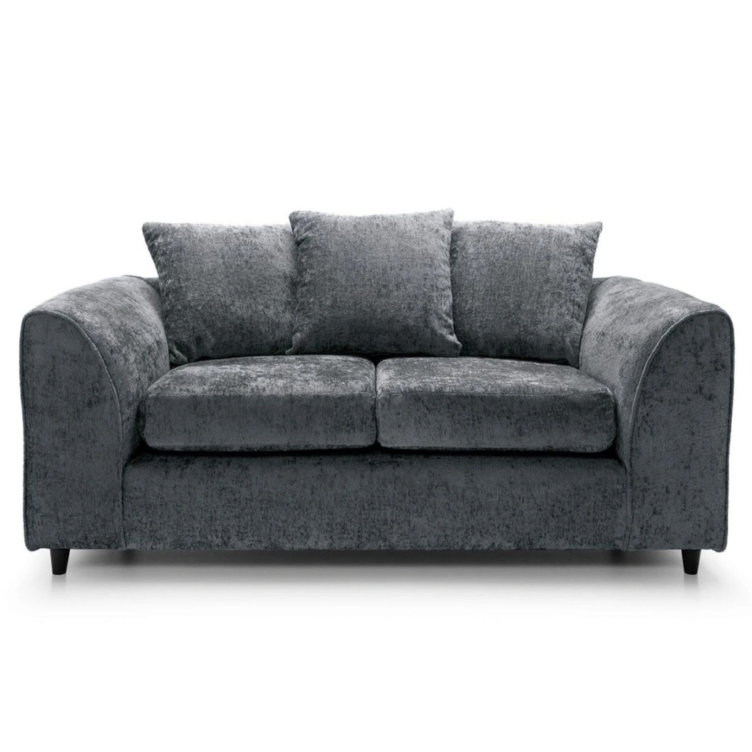 Dylan Chenille Charcoal Scatterback 3 + 2 Sofa Set