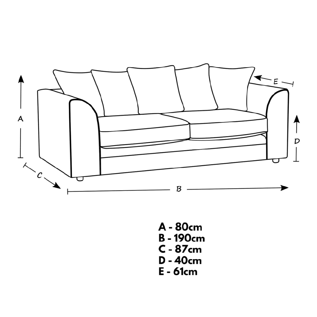 Dylan Chenille Charcoal Scatterback 3 + 2 Sofa Set