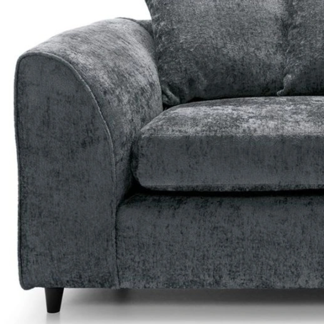 Dylan Chenille Charcoal Scatterback 3 + 2 Sofa Set