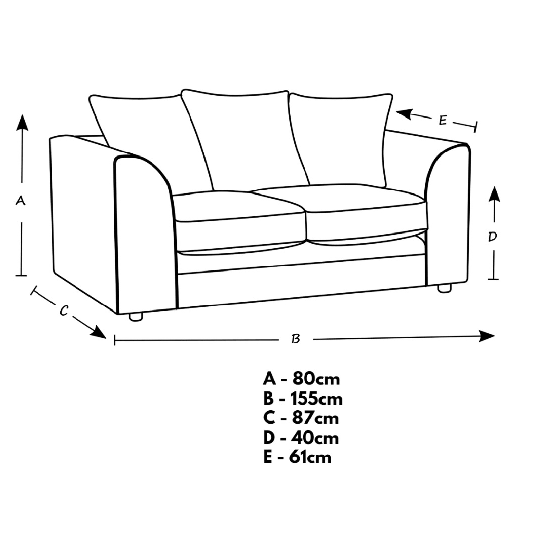 Dylan Chenille Charcoal Scatterback 3 + 2 Sofa Set