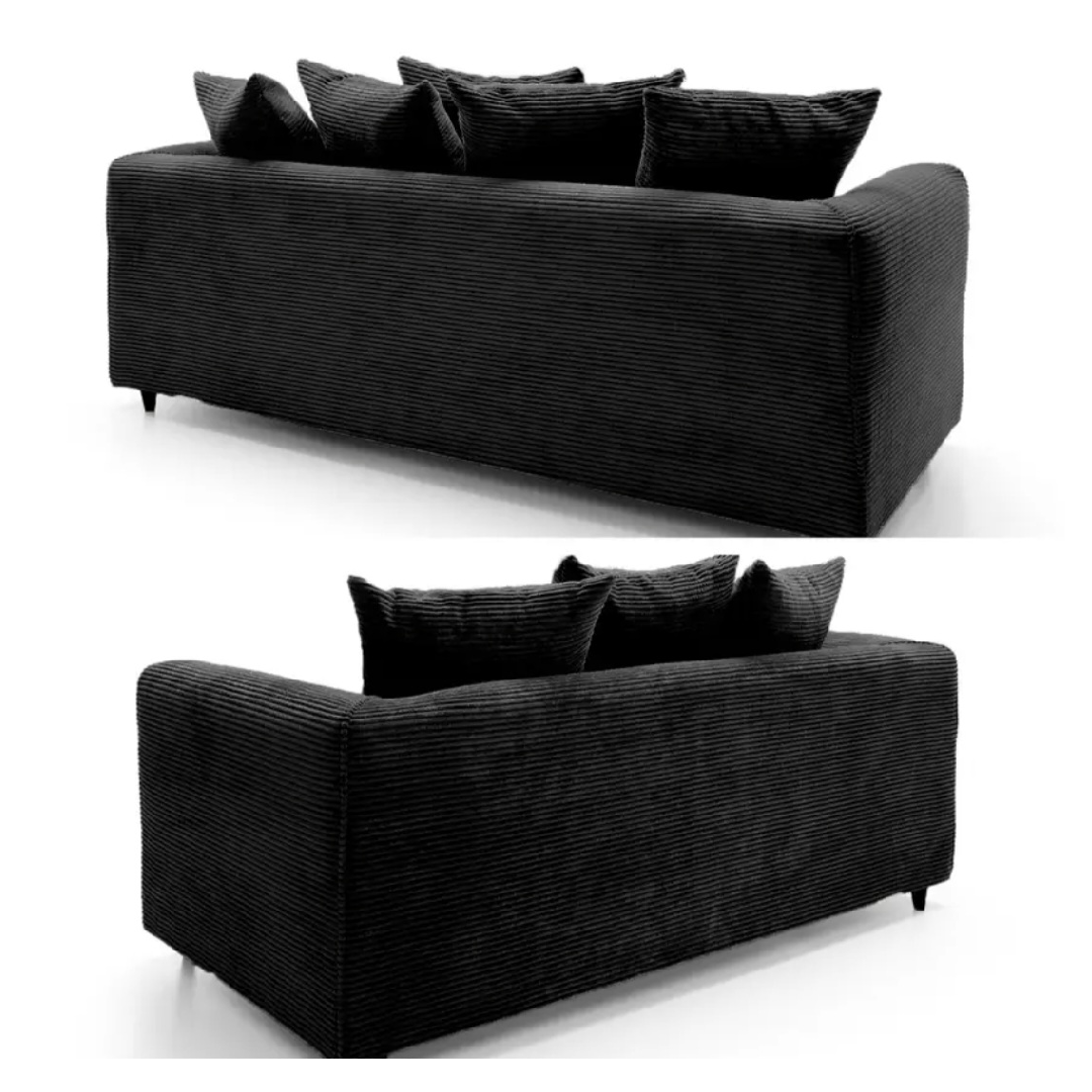 Dylan Black Soft Jumbo Cord Scatterback 3 + 2 Sofa Set