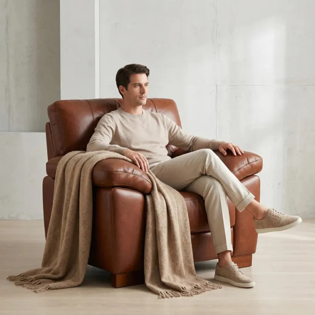 Westminster Tan Genuine Leather Armchair