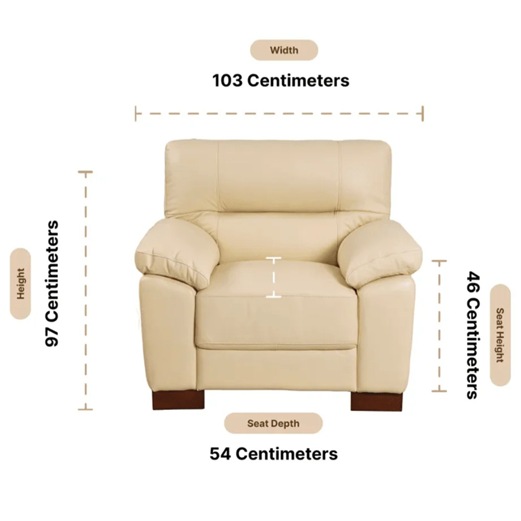 Westminster Beige/Cream Genuine Leather Armchair