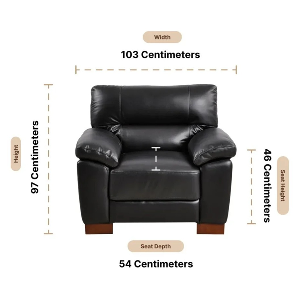 Westminster Black Genuine Leather Armchair