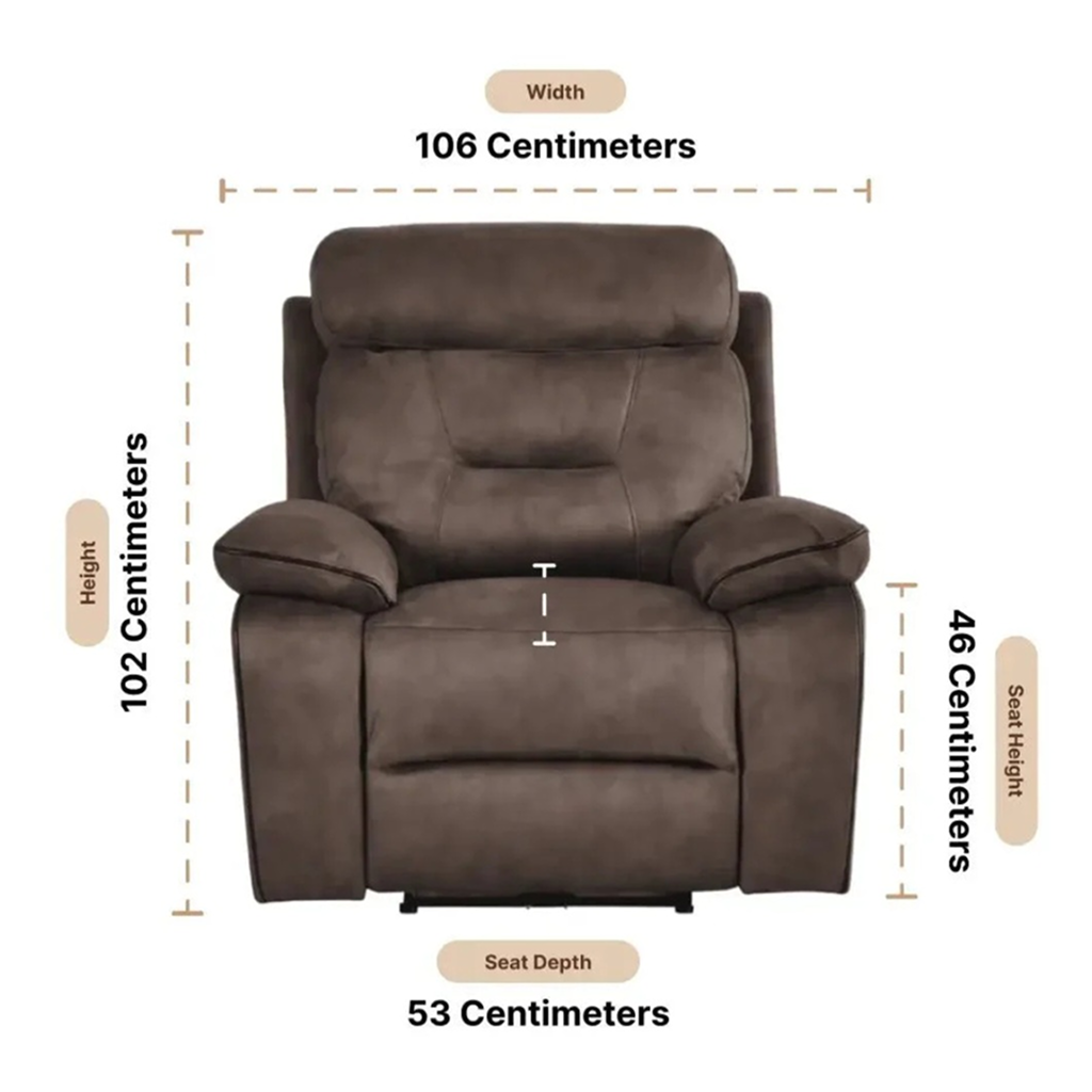 Foster Chocolate Fabric Electric Recliner Armchair