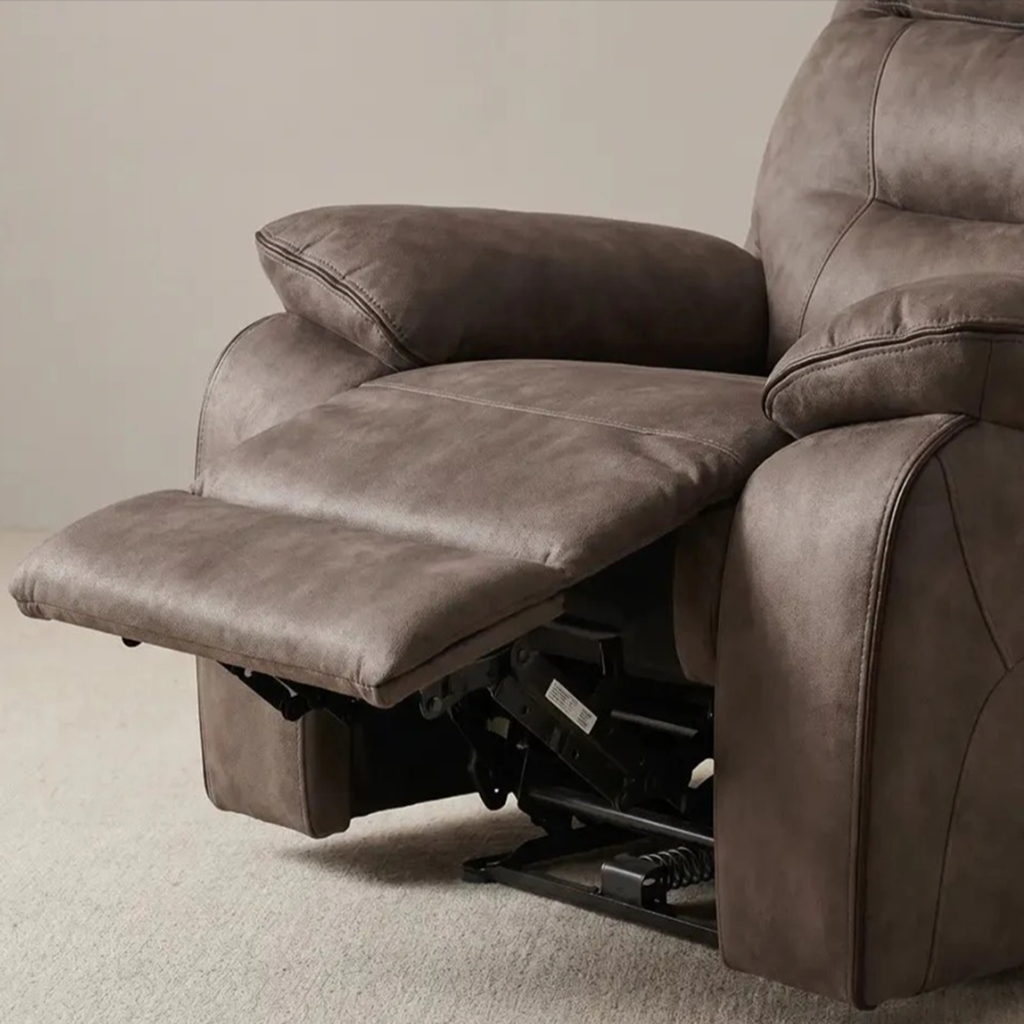 Foster Chocolate Fabric Electric Recliner Armchair