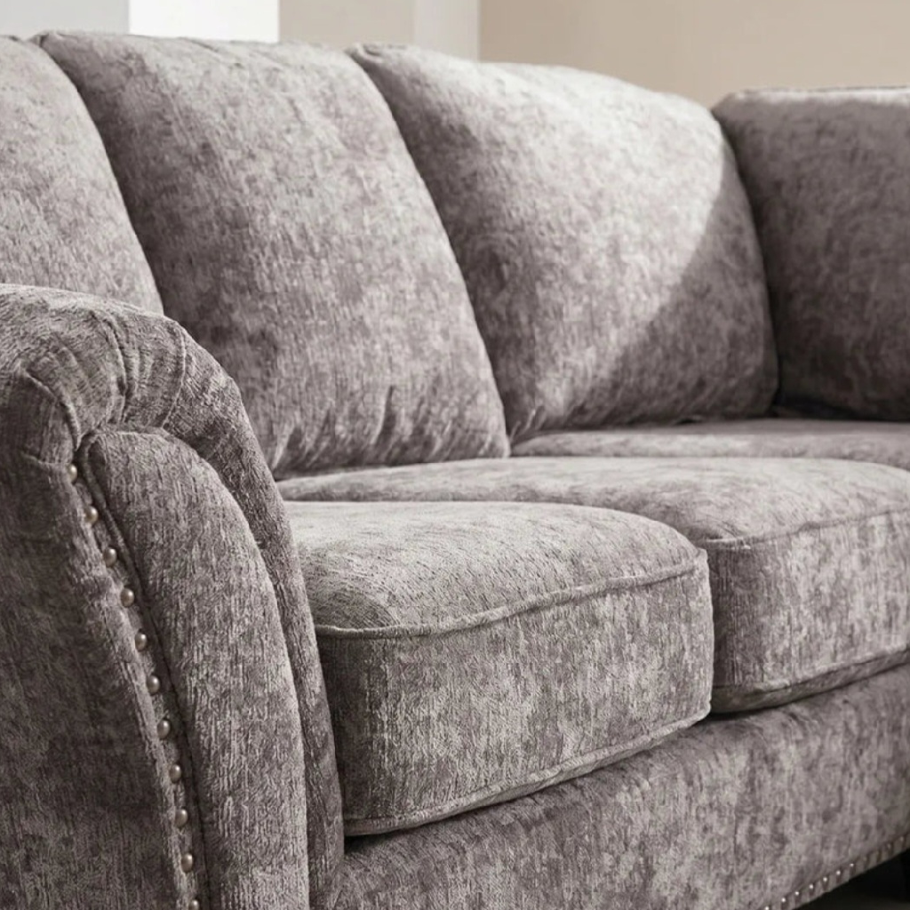 Canterbury Truffle Fabric High Back Corner Sofa