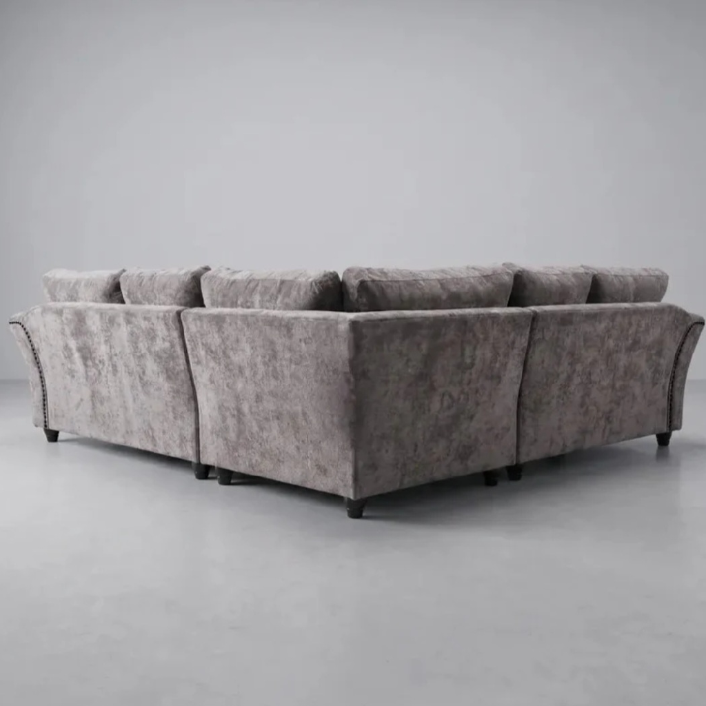 Canterbury Truffle Fabric High Back Corner Sofa