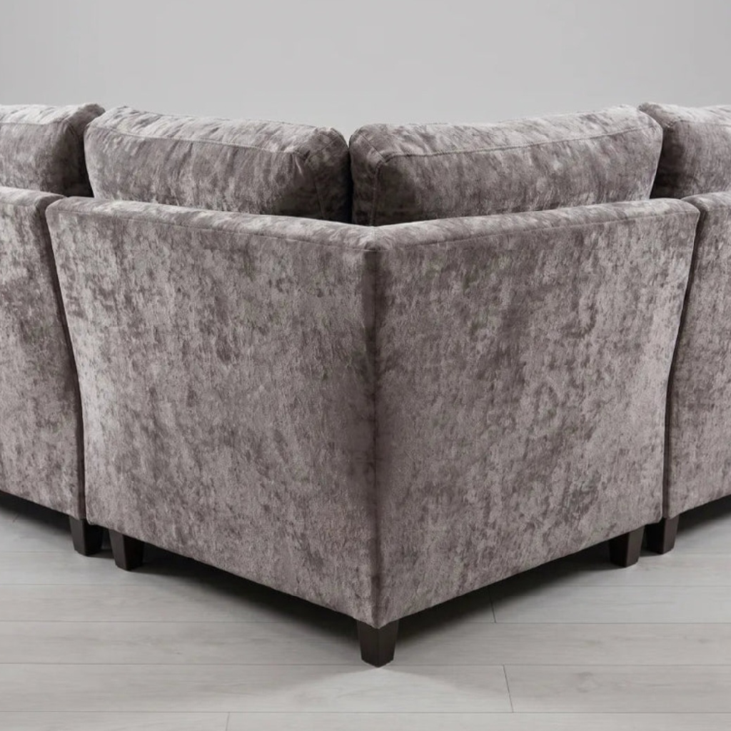 Canterbury Truffle Fabric High Back Corner Sofa
