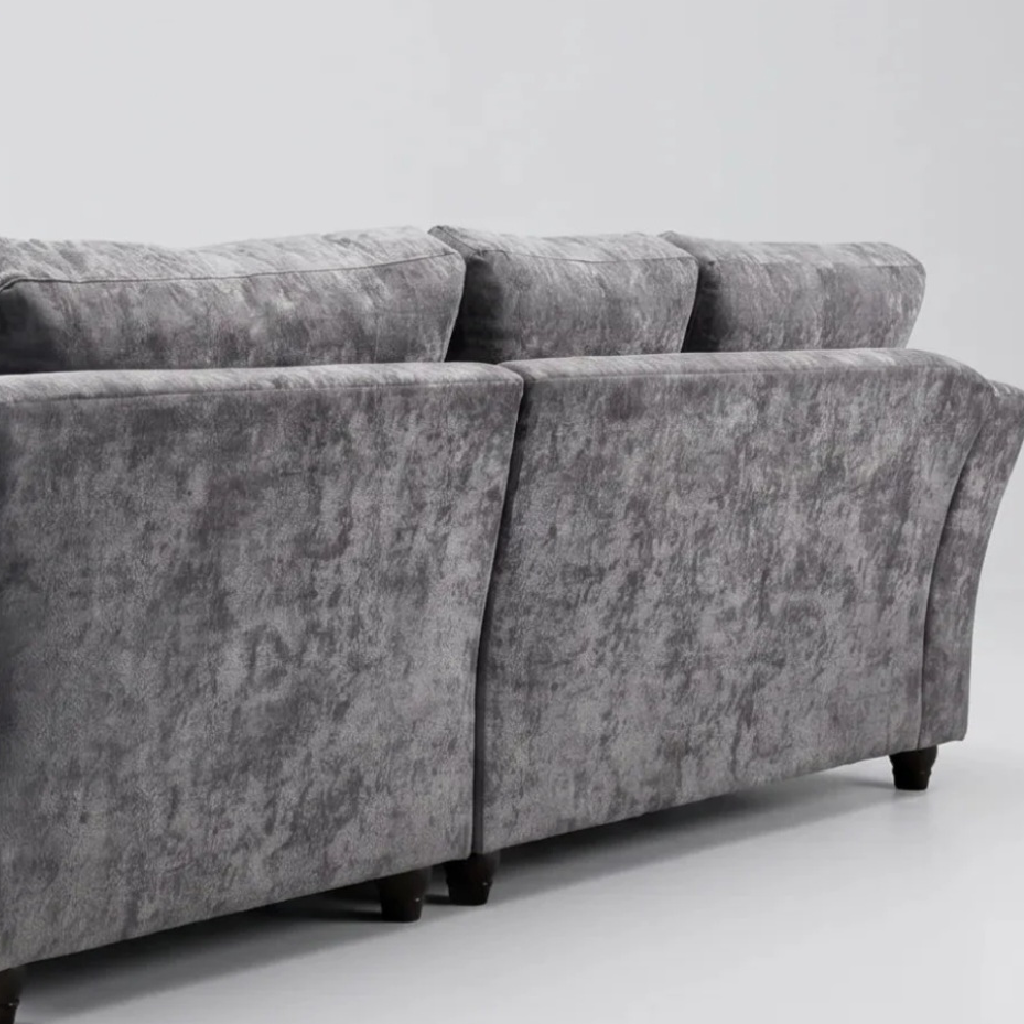 Canterbury Grey Fabric High Back Corner Sofa