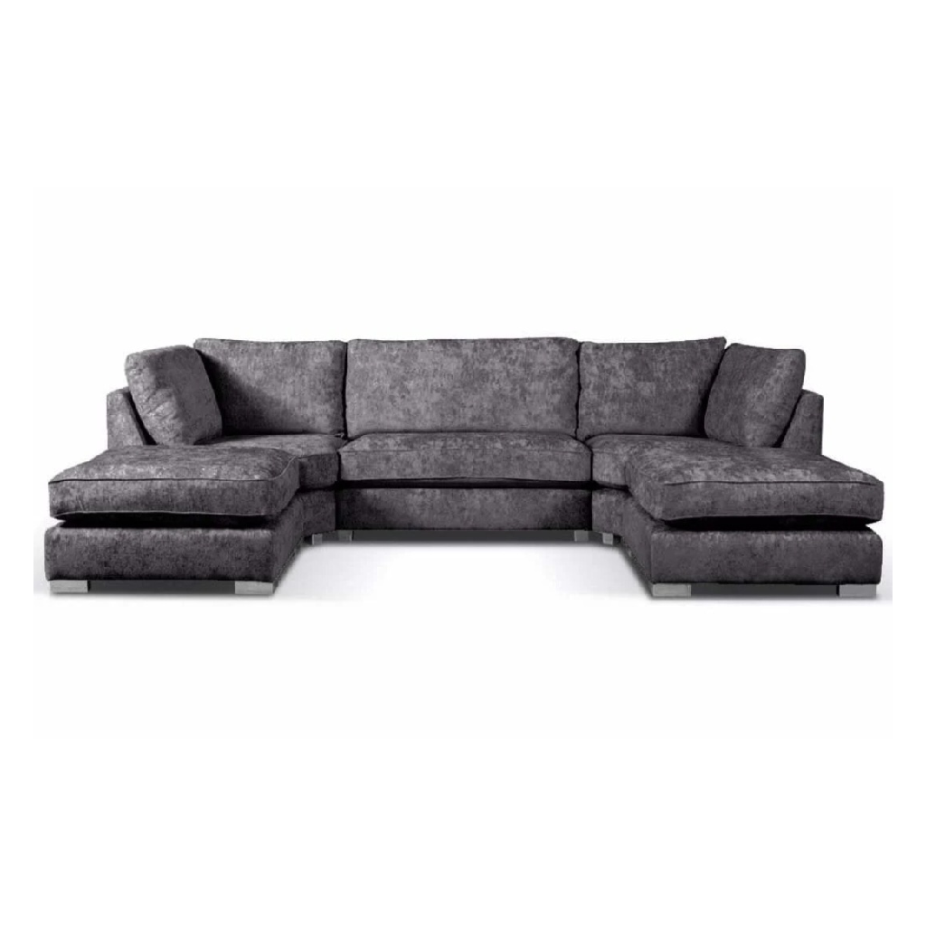 Bishop Coal Alska Fabric U Shaped High Back Corner Sofa