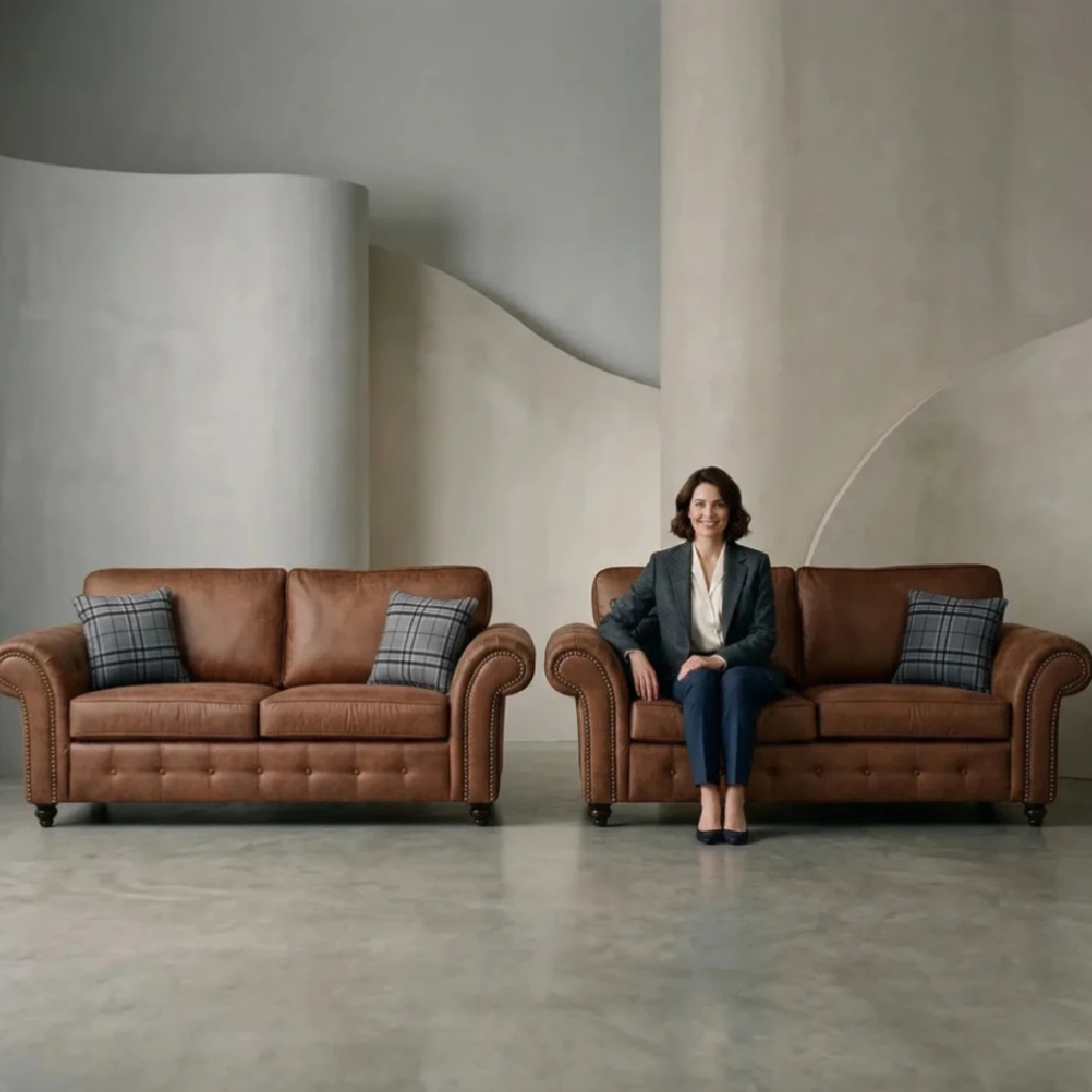Uppingham Tan Suede 3 + 2 Sofa Set