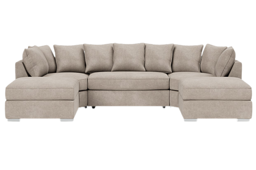 Hampton Stone Ferando Fabric Scatterback U Shape Sofa