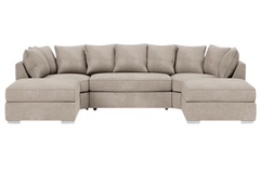 Hampton Stone Ferando Fabric Scatterback U Shape Sofa