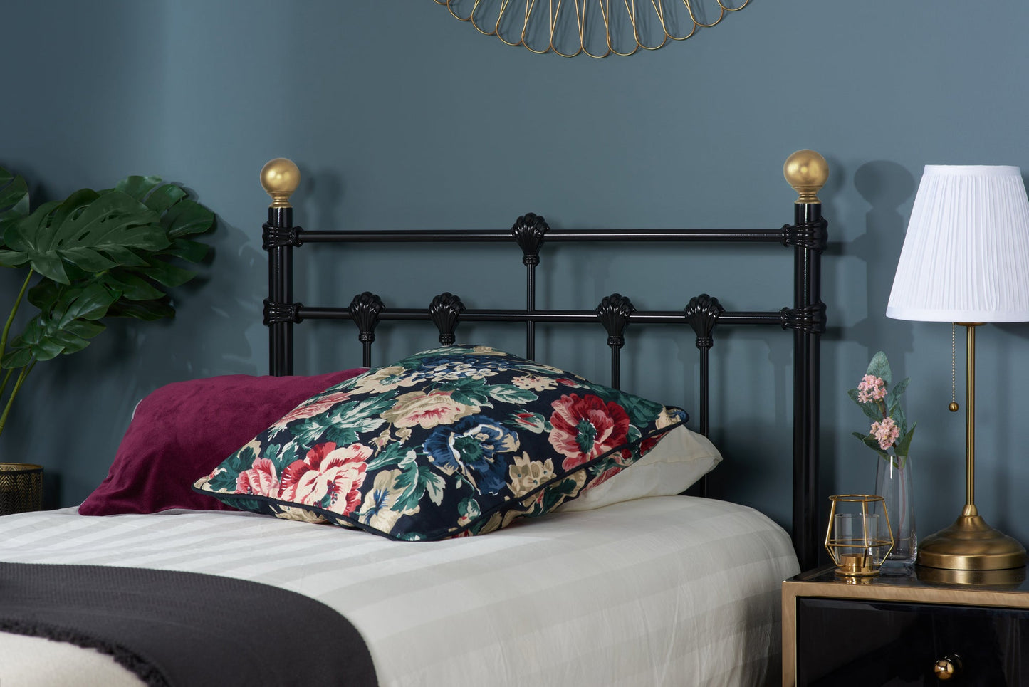 Atlas Black Metal Single Bed + Comfort Single Mattress