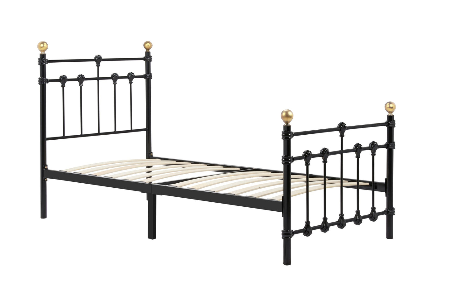 Atlas Black Metal Single Bed + Comfort Single Mattress