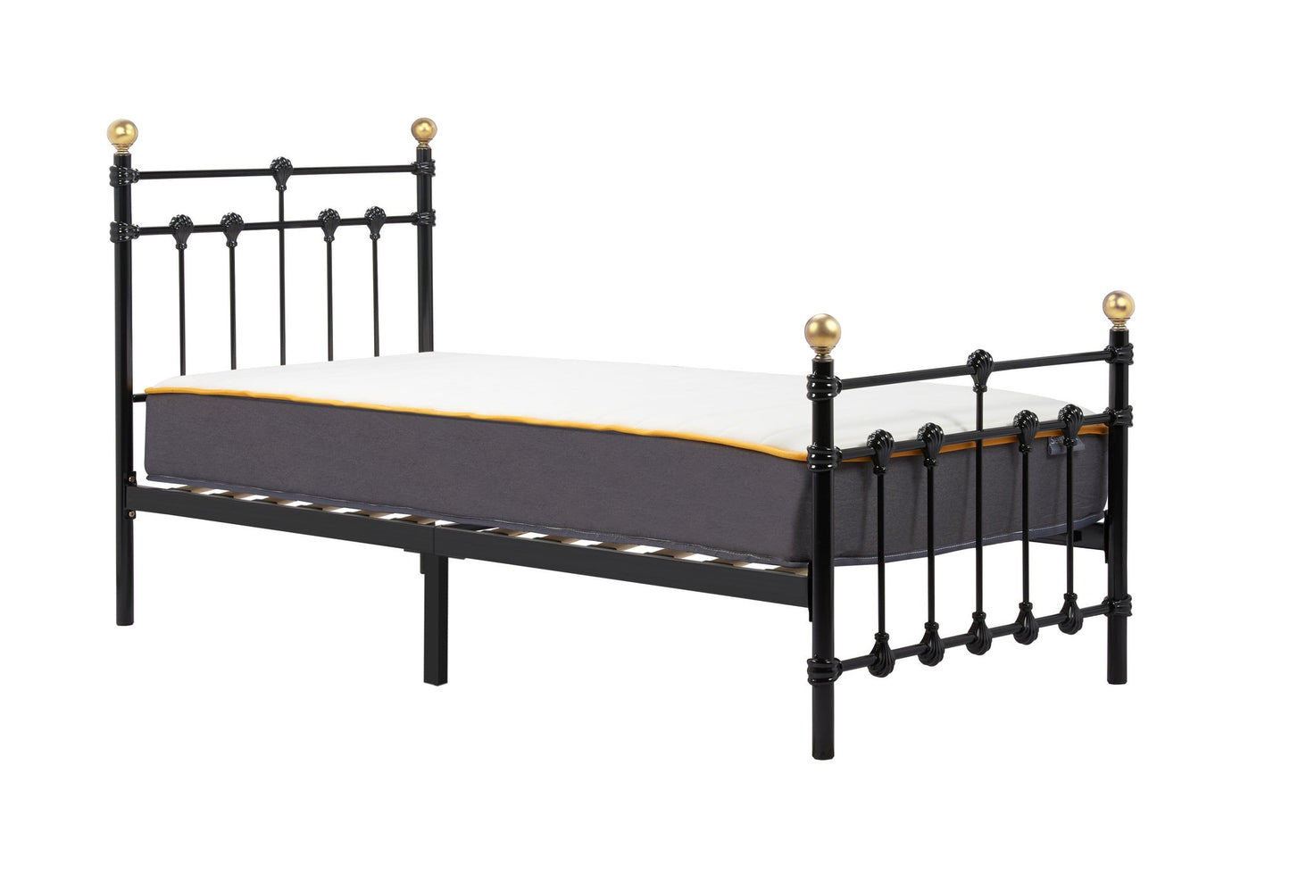 Atlas Black Metal Single Bed + Comfort Single Mattress