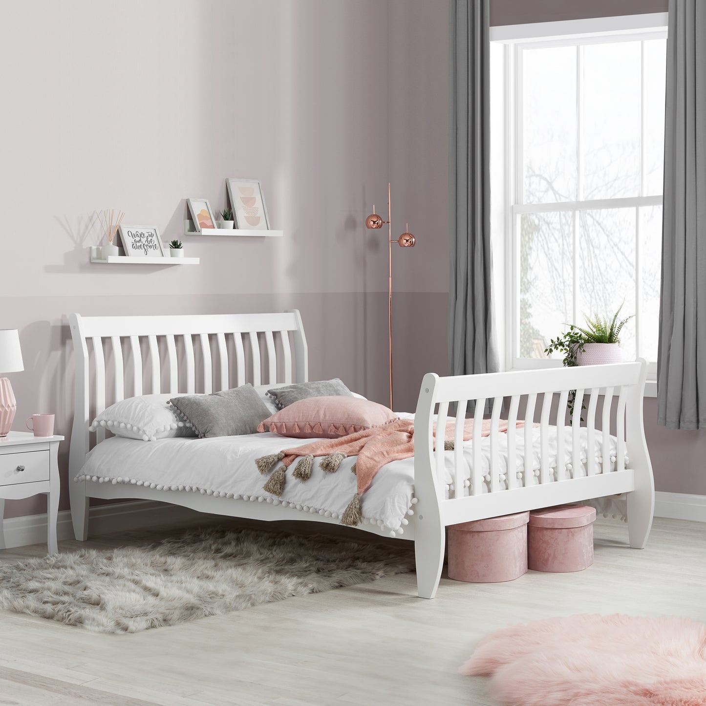 Belford White Small Double Bed + Comfort Small Double Mattress