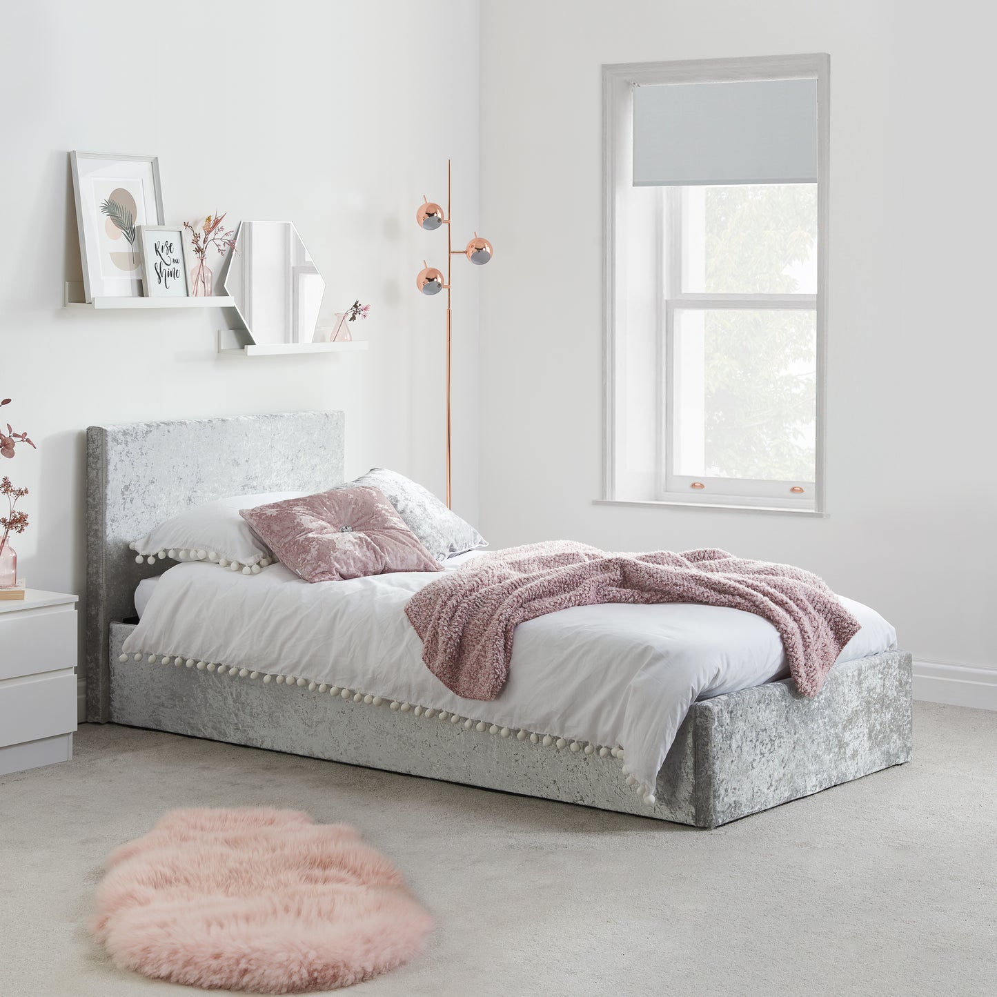 Bonn Berlin Ottoman Steel Crush Single Bed+ Air Single Mattress