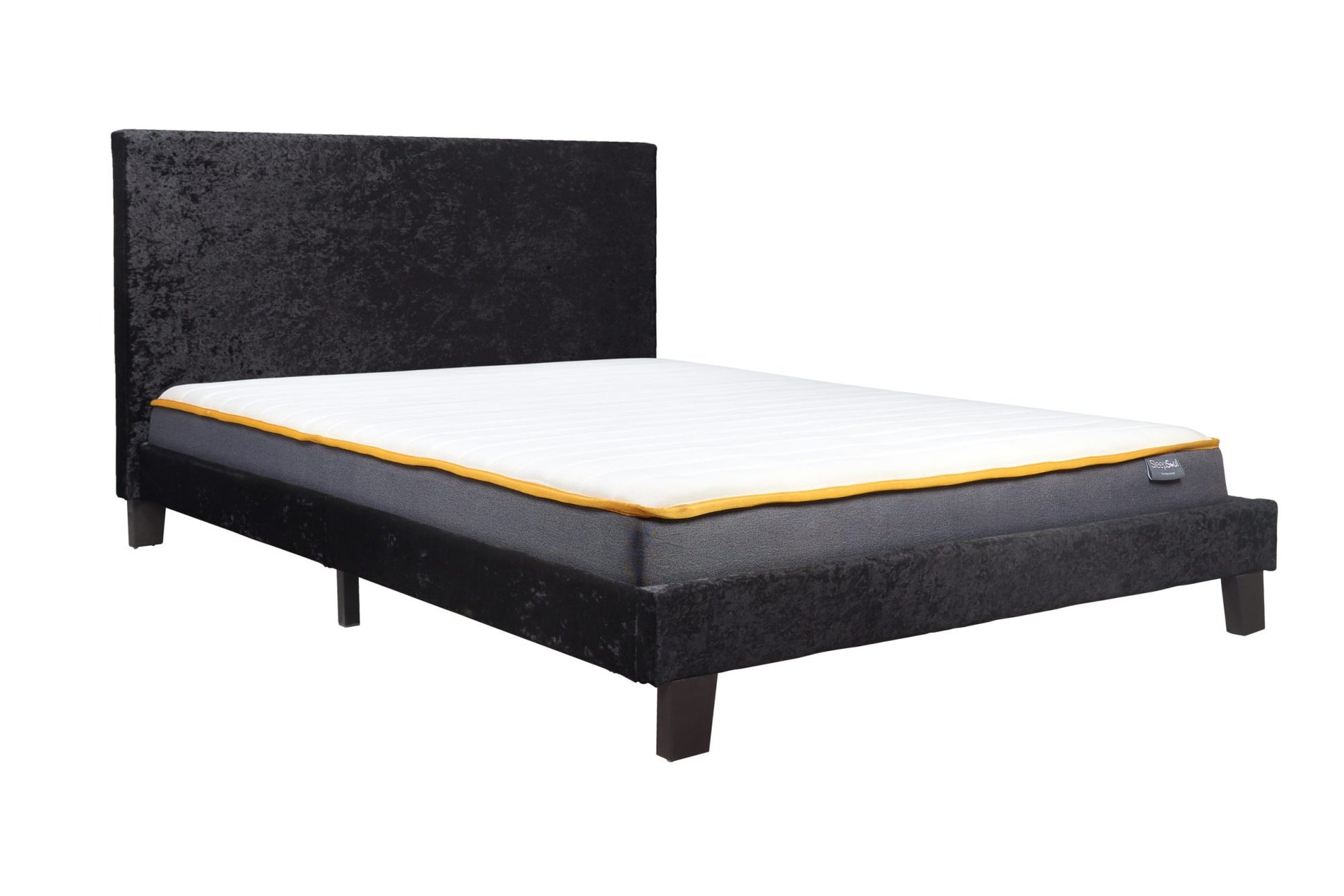 Bonn Berlin Black Curshed Velvet King Bed
