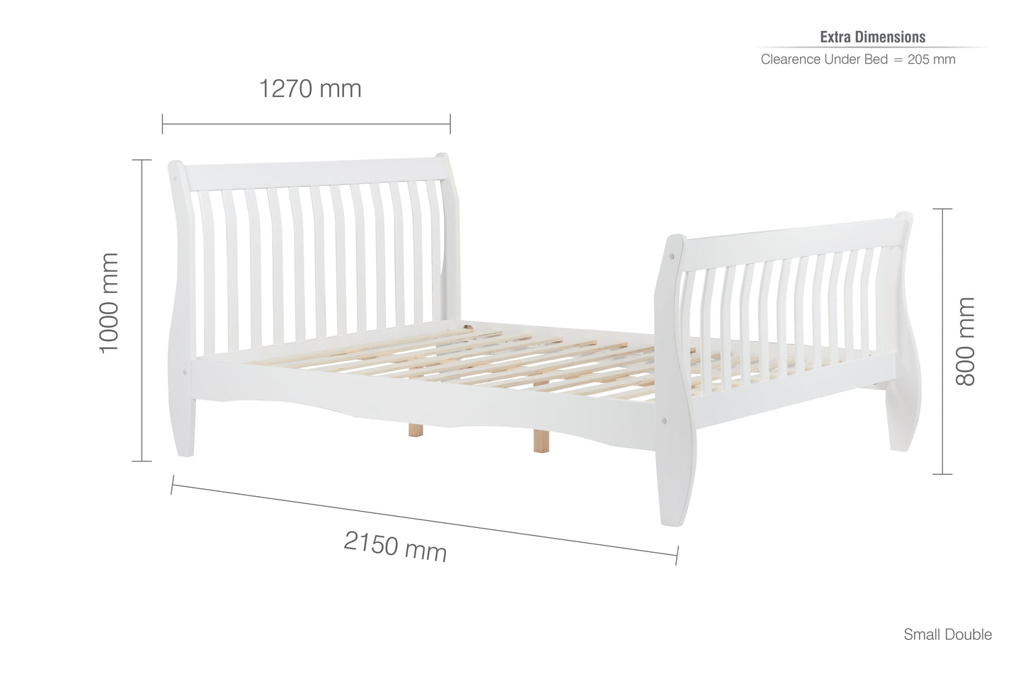 Belford White Small Double Bed + Comfort Small Double Mattress