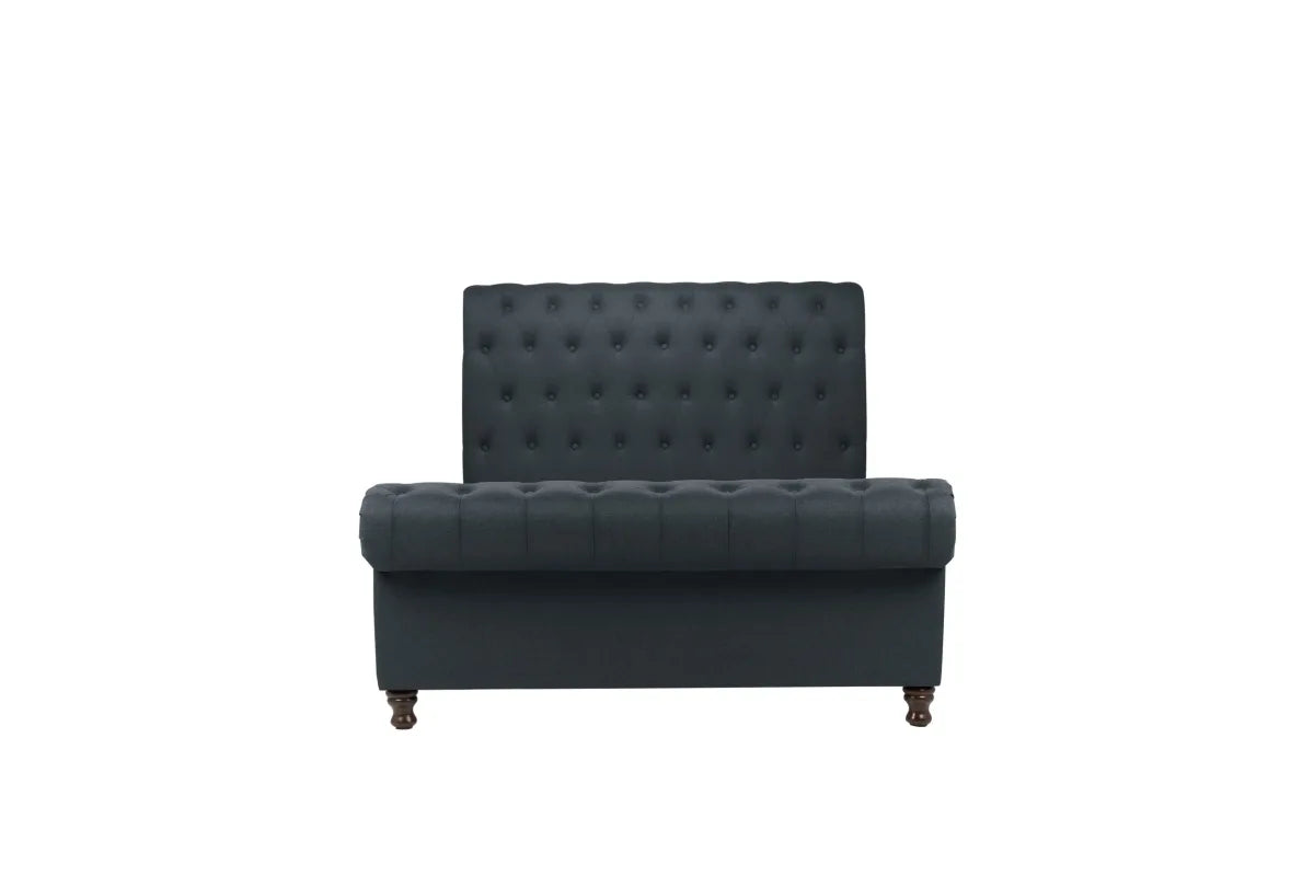 Castello Charcoal Side Ottoman King Bed + Bliss King Mattress