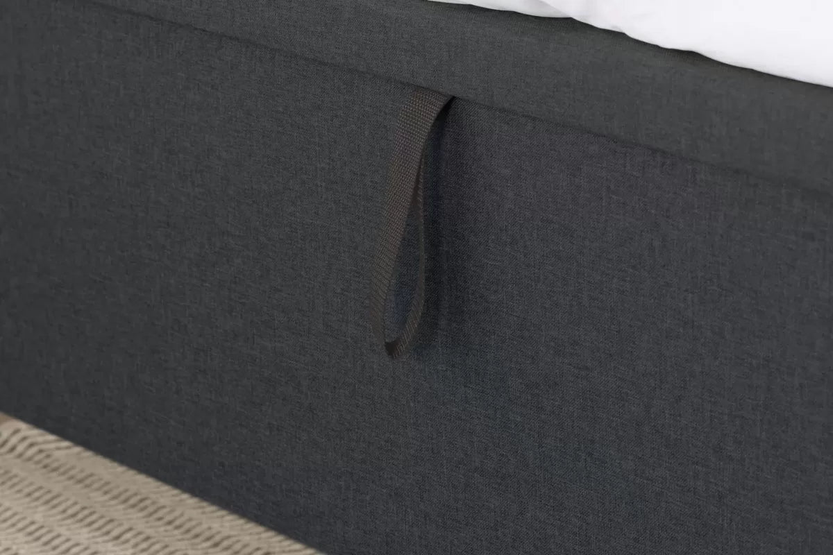 Castello Charcoal Side Ottoman King Bed + Bliss King Mattress