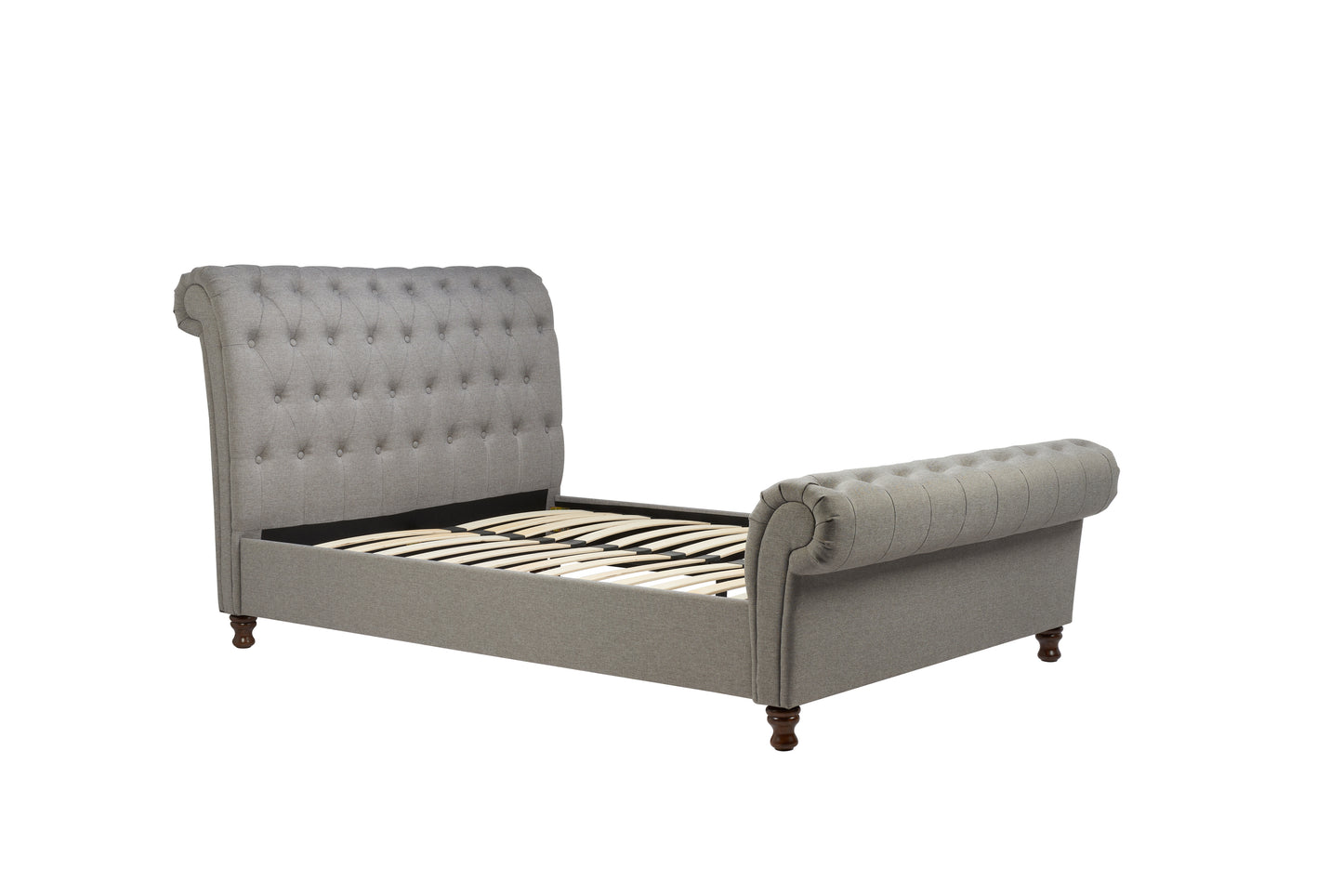 Castello Grey Sleigh Super King Bed + Super King Bliss Mattress