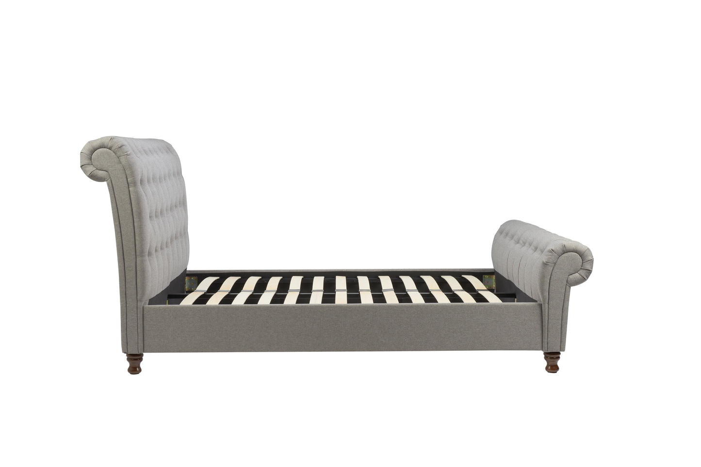 Castello Grey Sleigh Super King Bed + Super King Bliss Mattress