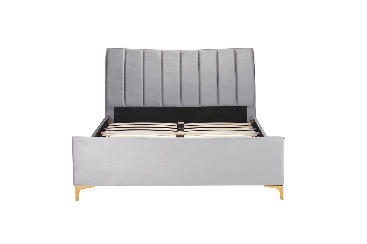 Clover Grey Fabric King Bed + Comfort King Mattress