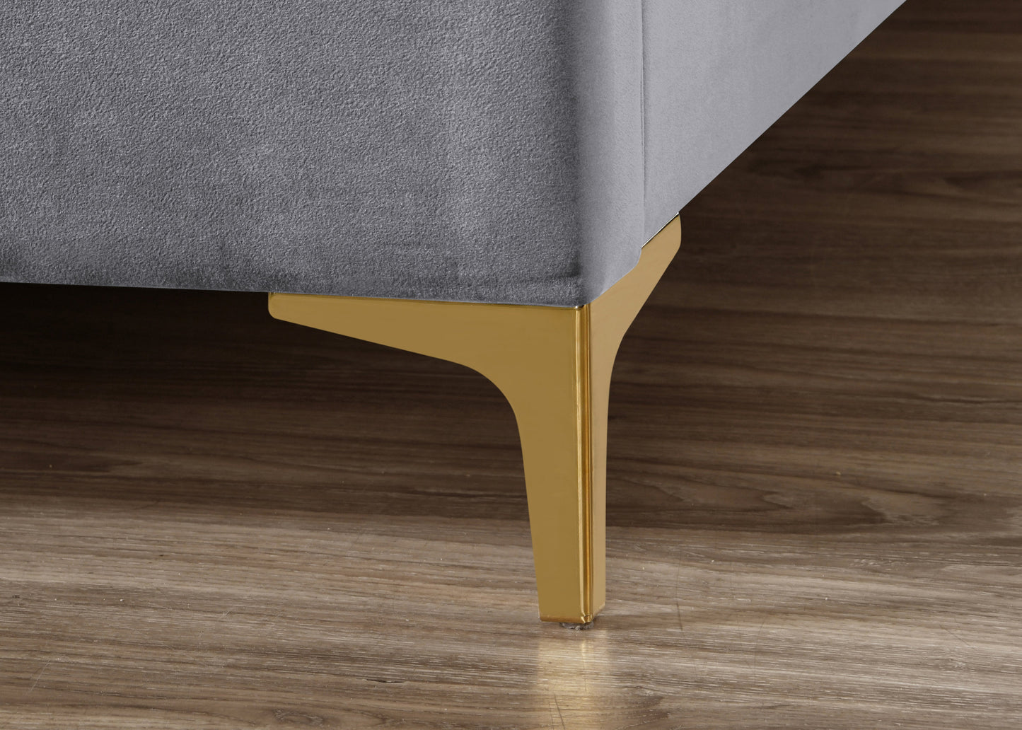 Clover Grey Fabric King Bed + Comfort King Mattress