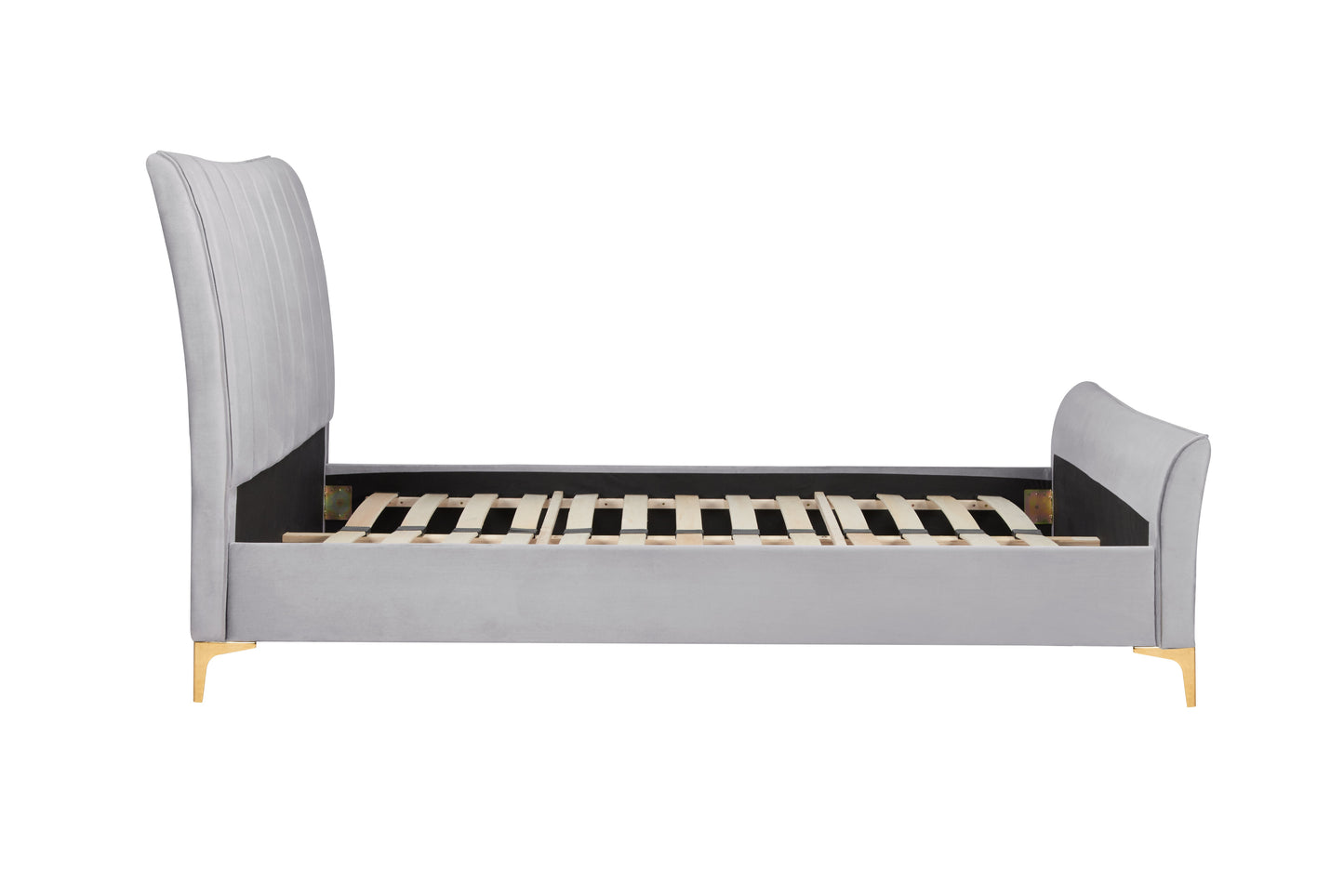 Clover Grey Fabric King Bed + Comfort King Mattress