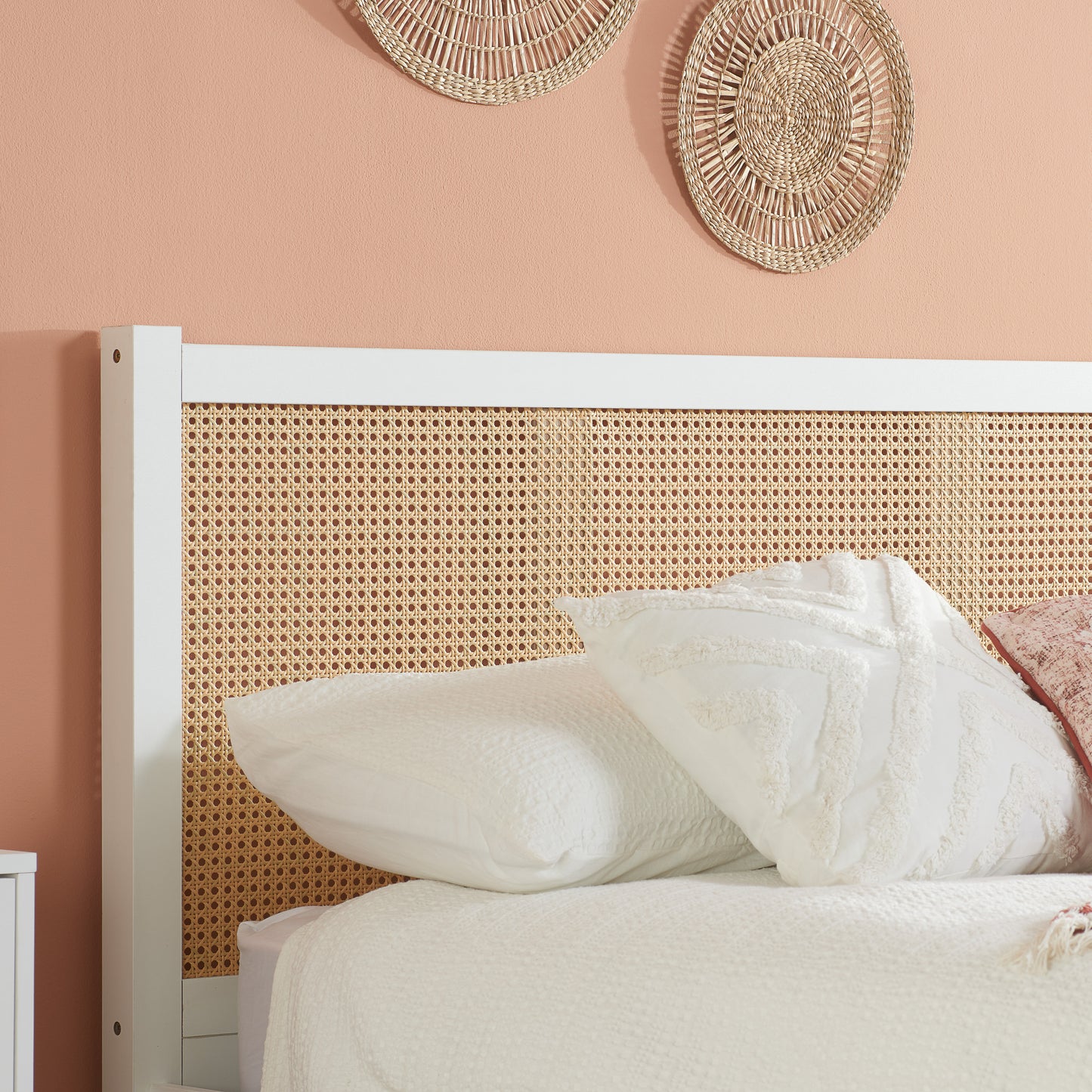 Croxley White Double Rattan Bed