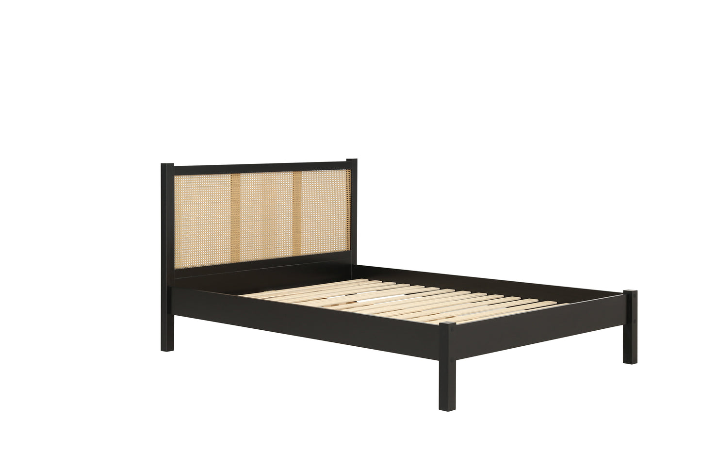 Croxley Black Rattan King Bed + Heaven King Mattress