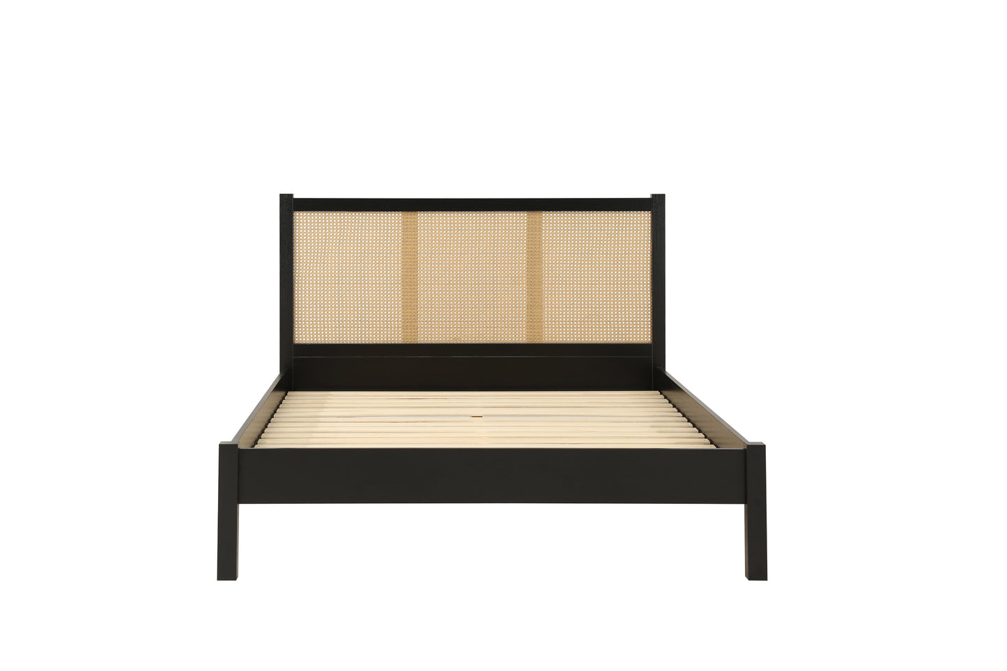 Croxley Black Rattan King Bed + Heaven King Mattress