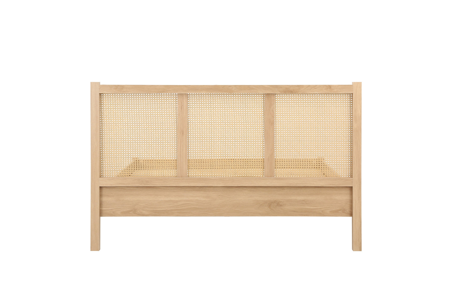 Croxley Oak Rattan Double Bed + Heaven Double Mattress