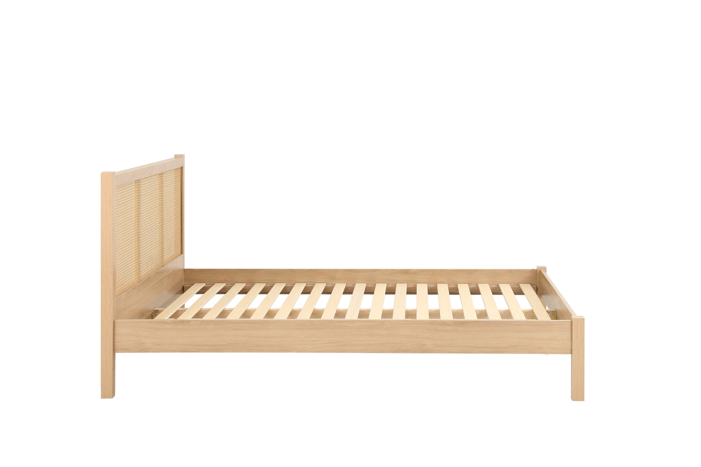 Croxley Oak King Rattan Bed + Heaven King Mattress