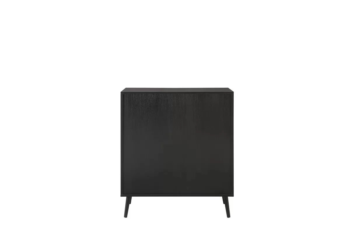 Croxley Black 5 Drawer Rattan Chest