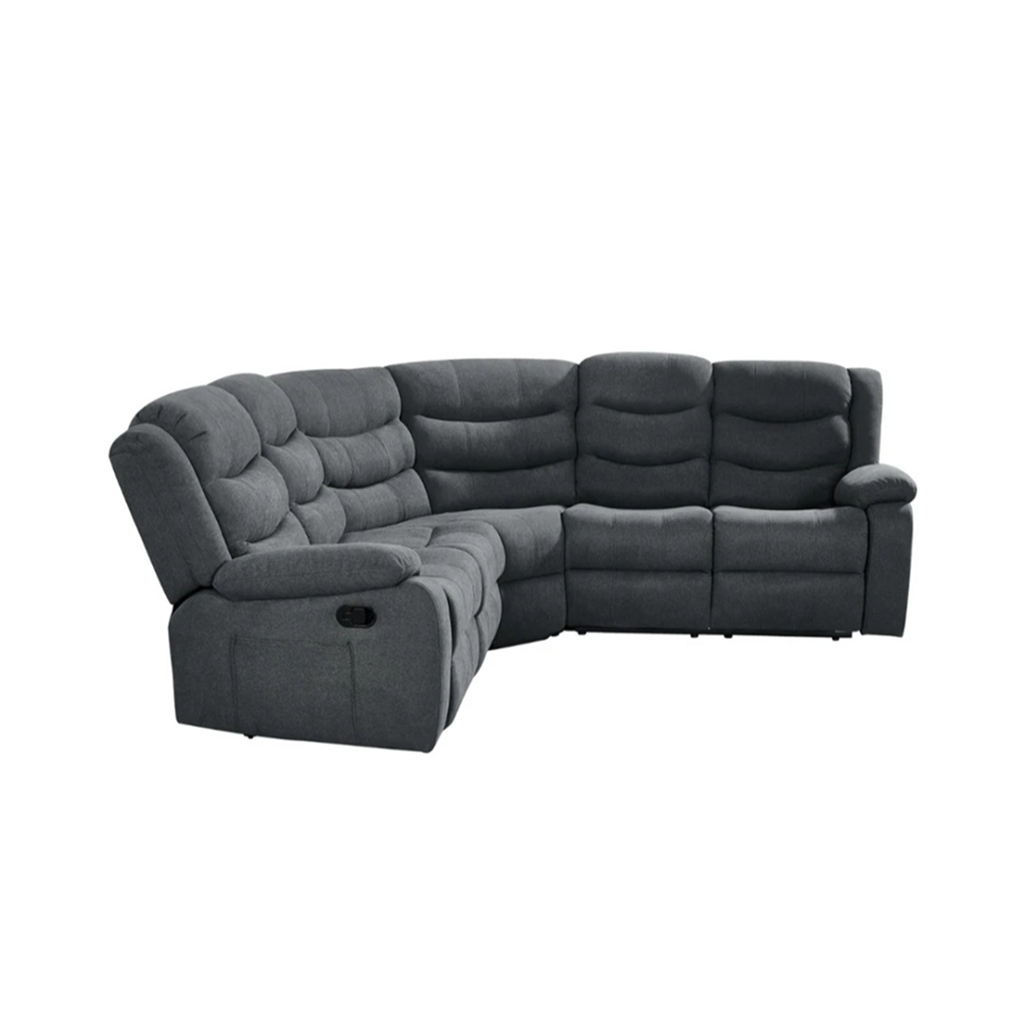 Selina Grey Fabric Manuel Recliner 5 Seater Corner Sofa