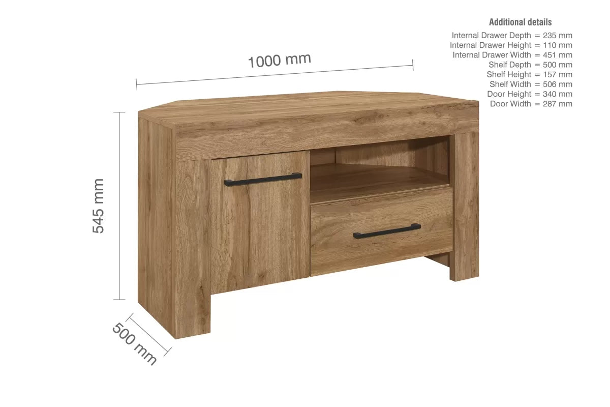 Compton Oak Corner TV Unit