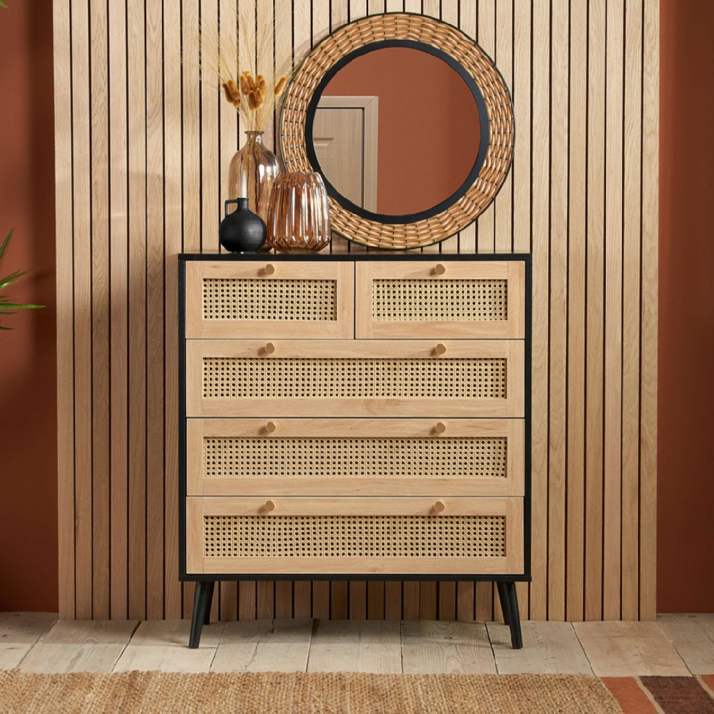 Cresswell 4 Piece Rattan Bedroom Furniture Set