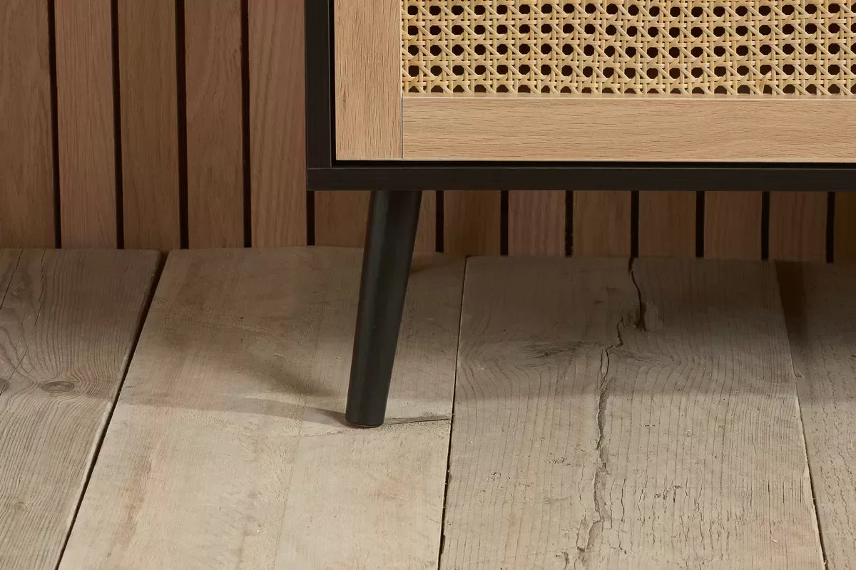 Croxley Black 5 Drawer Rattan Chest