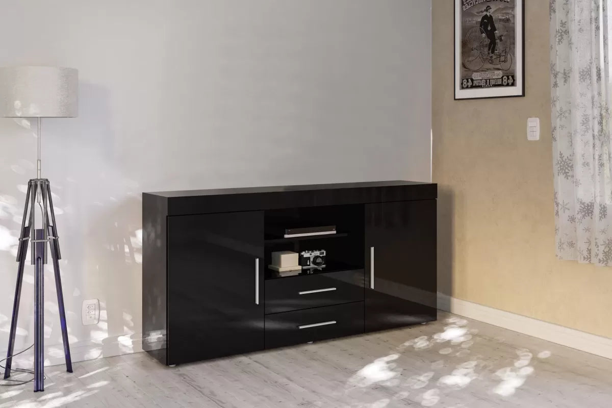 Edgeware Black 2 Door 2 Drawer Sideboard