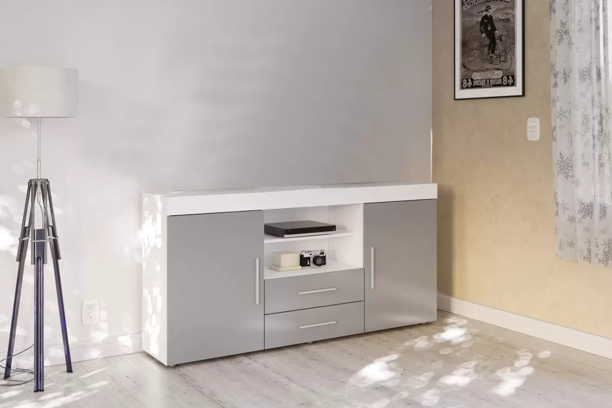 Edgeware White & Grey 2 Door 2 Drawer Sideboard