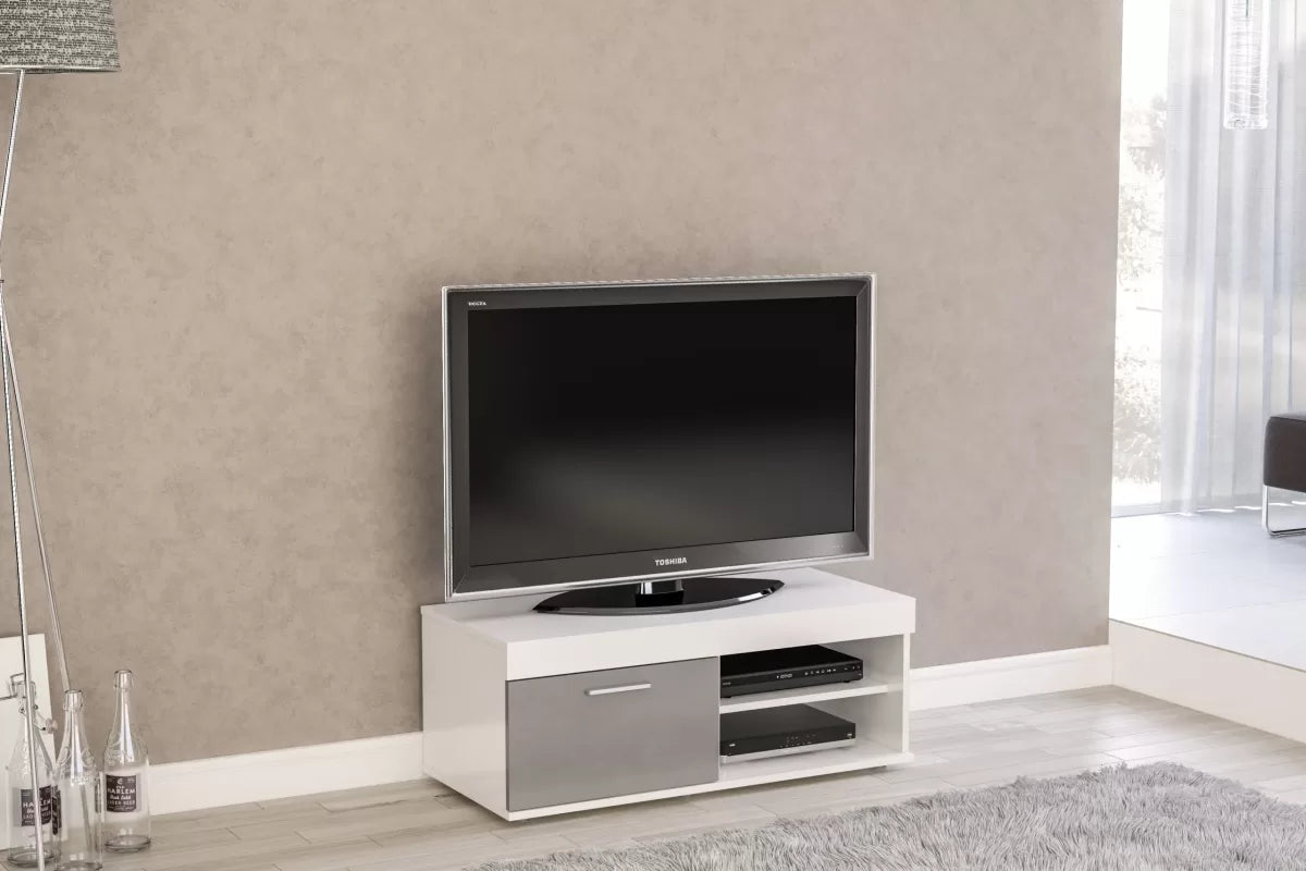 Edgeware White & Grey Small TV Unit